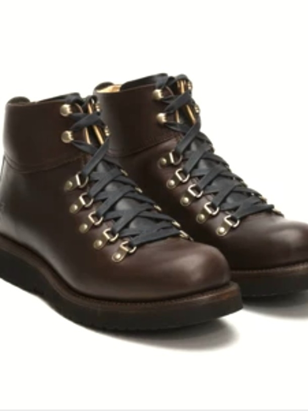 Frye Dark Brown Leather Hiking-Style Lace-Up Boots